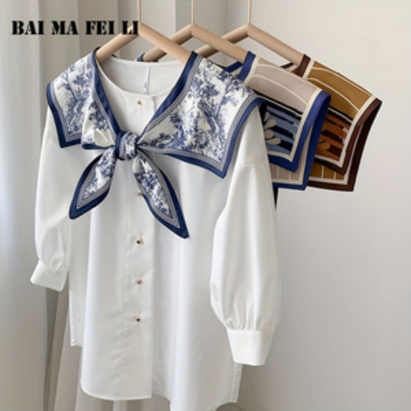 Women's Versatile Silk Scarf S - огляд і ціна Blouse Off Shoulder
